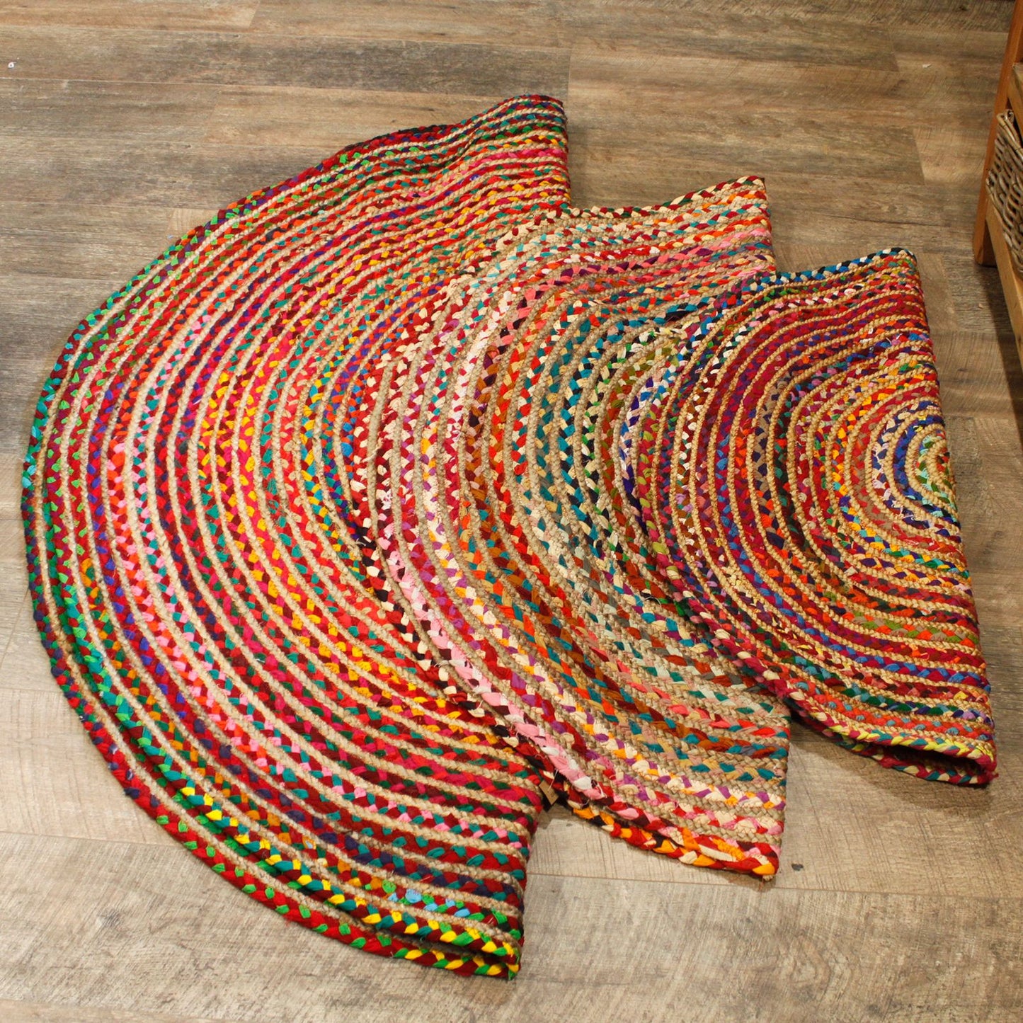 Alfombra Redonda de Yute y Algodón Reciclado - 150 cm