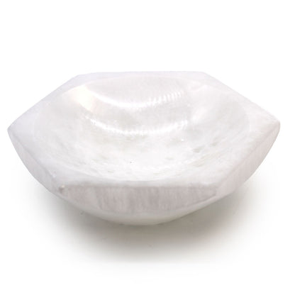 Cuenco hexagonal de selenita - 15cm - Cuenco de selenita