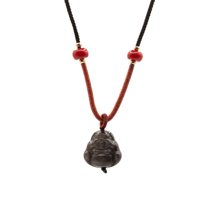 Colgantes geniales de piedras preciosas - Buda de obsidiana Sliver