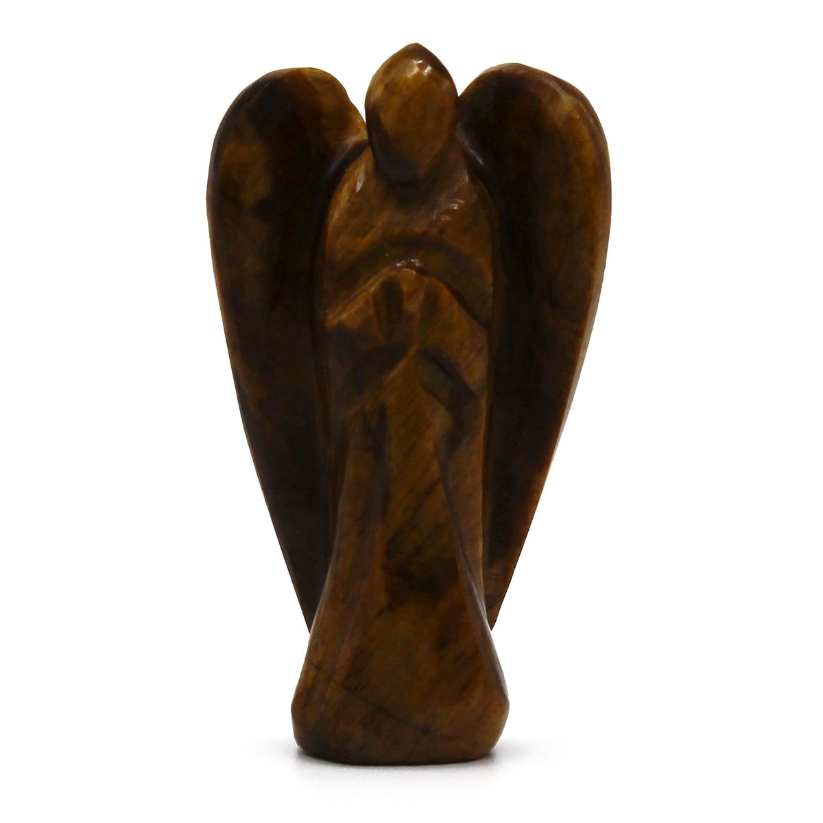 Ángel de piedra preciosa tallada a mano - Ojo de tigre - Figuras de Piedras Preciosas