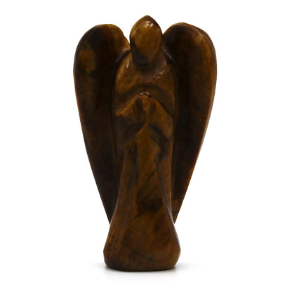 Ángel de piedra preciosa tallada a mano - Ojo de tigre - Figuras de Piedras Preciosas