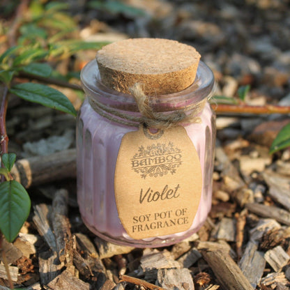 Vela de Cera de Soja Tarro - Violeta - Velas de Cera de Soja