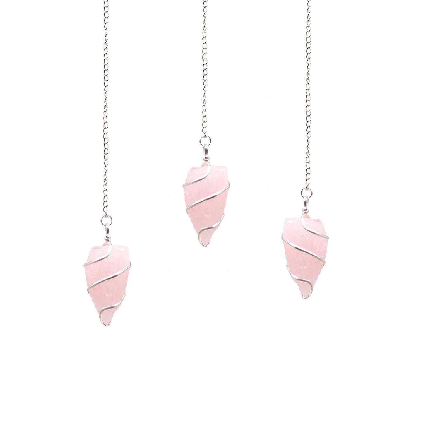 Raw Gemstone Pendulum - Rose Quartz - Péndulos Especiales Mágicos