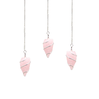Raw Gemstone Pendulum - Rose Quartz - Péndulos Especiales Mágicos