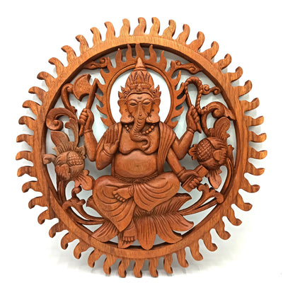 Panneau de bois - Ganesh 40cm