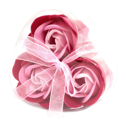 Set 3 Rosas de Jabón Rosas · Caja Corazón