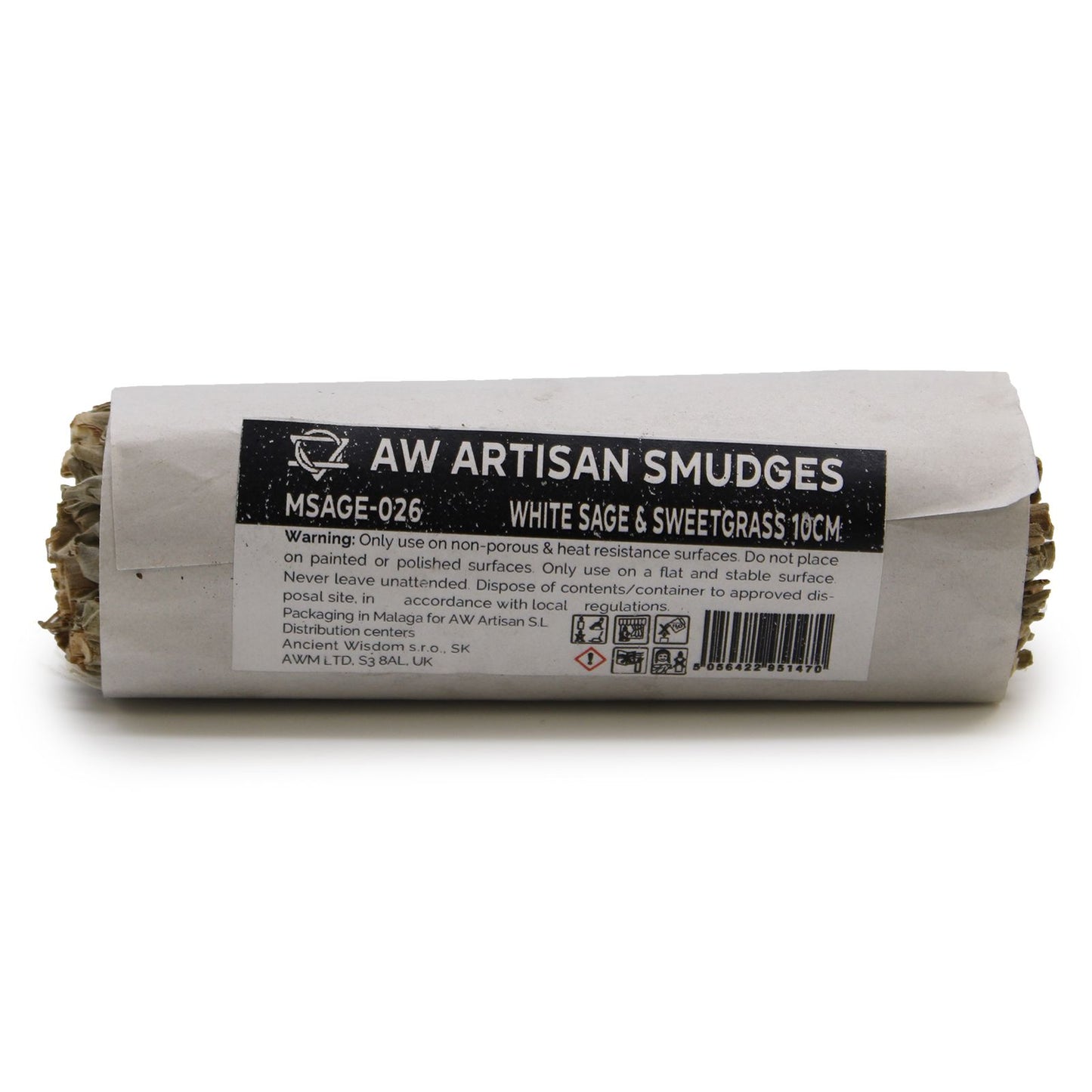 Atado de Hierba - Salvia Blanca y Hierba Dulce 10cm - Atados de Smudge – Envuelto individualmente