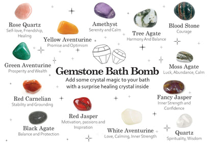 Bomba de Baño de Piedras Preciosas - Blanca y Dorada