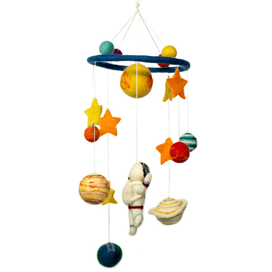 Handmade Felt Mobile - Star Man and Planets