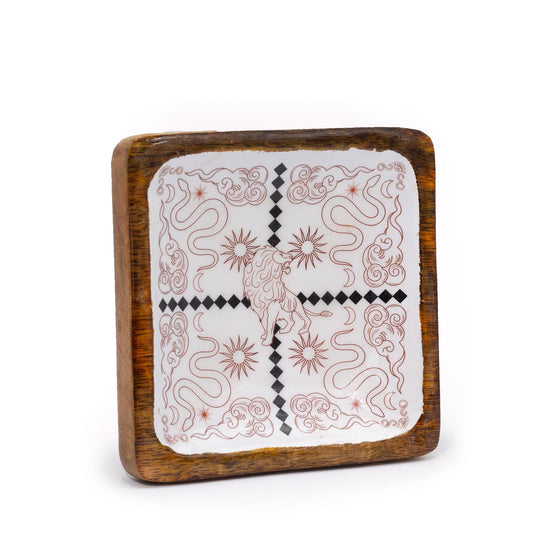 Grand plateau carré 15x15x2.5cm - Lion - HOP HARE