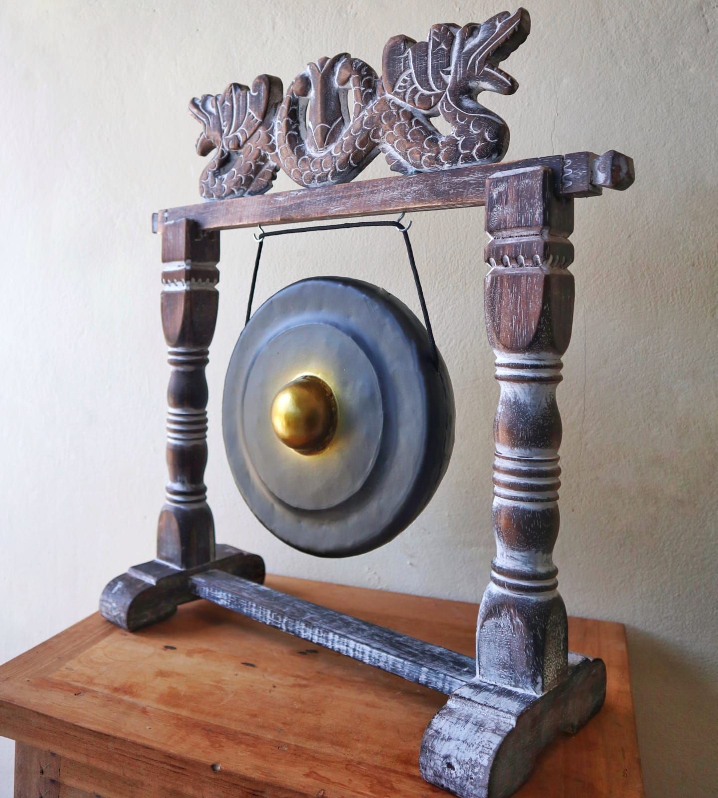 Pequeño Gong de Meditación con Soporte - 25cm - Negro