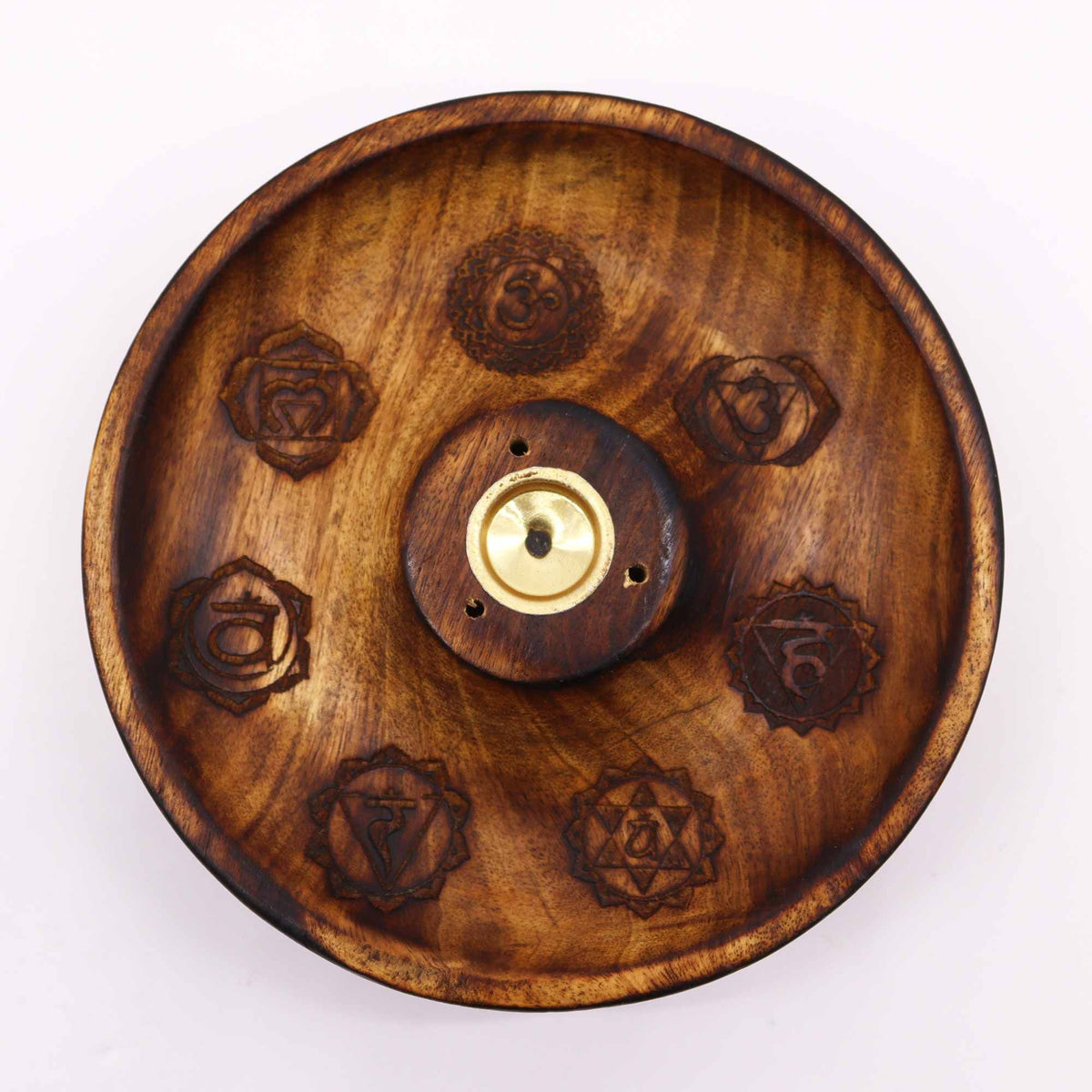 Disco porta incienso para conos y varillas - 7 Chakras - Soporte de Incienso