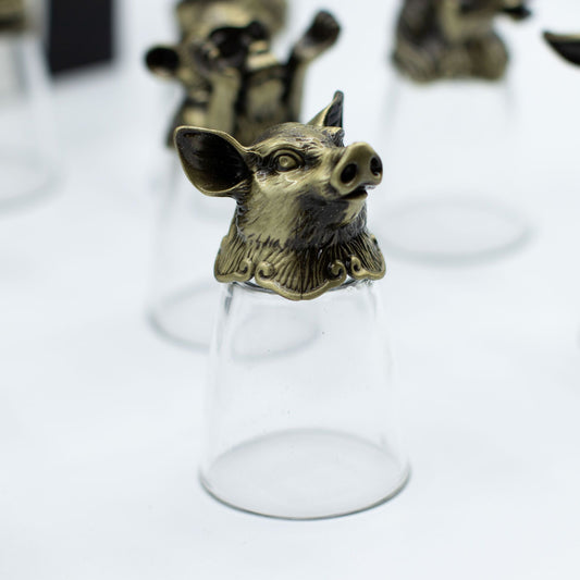 Vasos de chupito Bottom Up (25ml) - Bosque y Criaturas Místicas - Bronce Antiguo