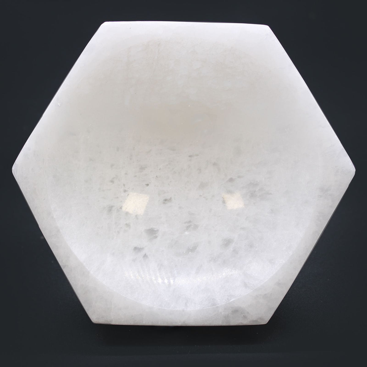 Cuenco hexagonal de selenita - 15cm - Cuenco de selenita