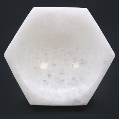 Cuenco hexagonal de selenita - 15cm - Cuenco de selenita