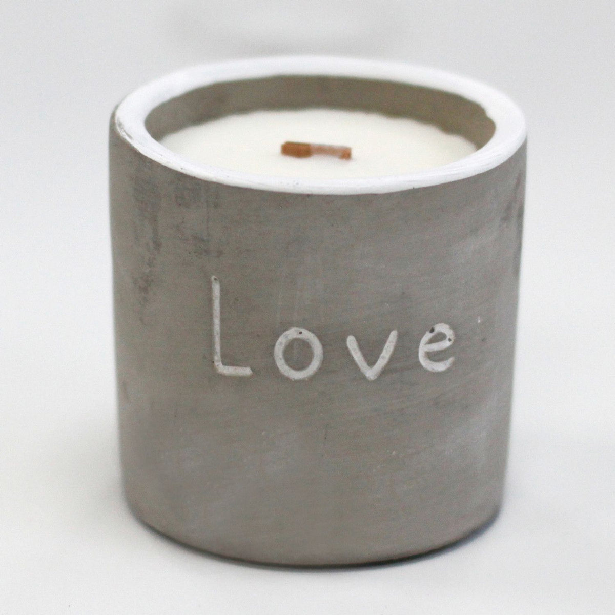 Olla mediana - Love - Purple Fig & Casis - Velas de madera de hormigón, casis