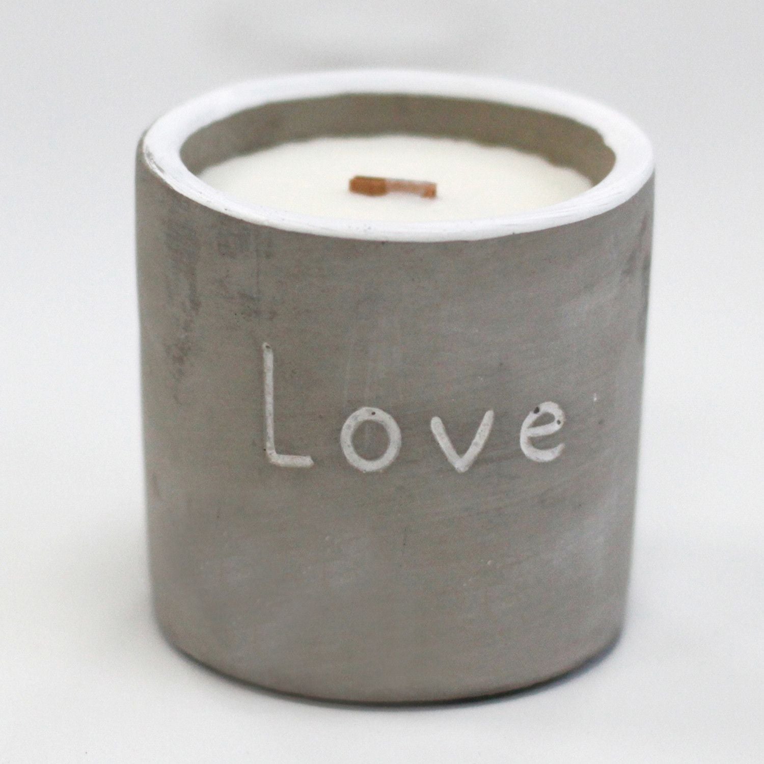Olla mediana - Love - Purple Fig & Casis - Velas de madera de hormigón, casis