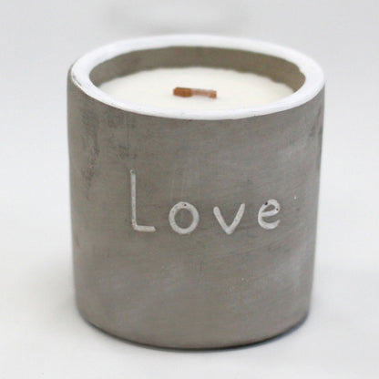 Olla mediana - Love - Purple Fig & Casis - Velas de madera de hormigón, casis