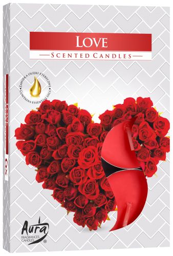 1x Set de 6 Velas de Té Perfumadas - Amor - Velas de té perfumadas