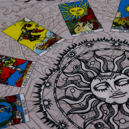 Paño para lectura del Tarot - Árbol de la Vida - Cartas del Tarot y paños de lectura