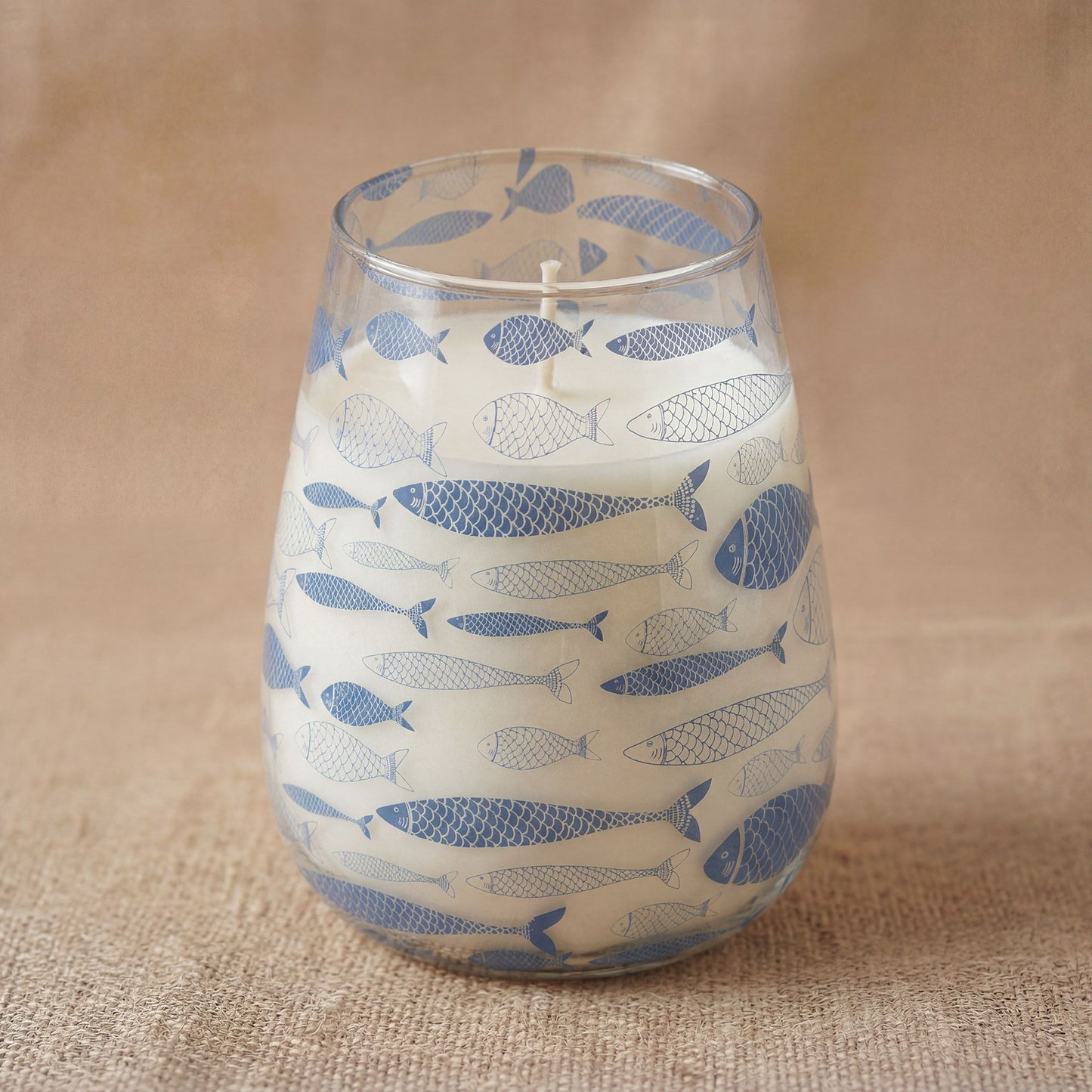 Velas en tarro de vidrio alto - Brisa marina