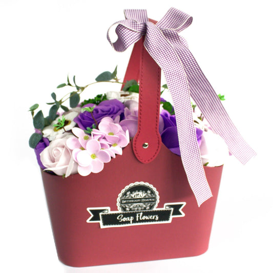 Cesta de Flores de Jabón Artesanal · Lila