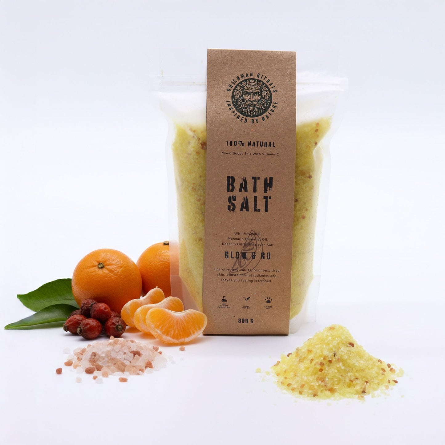 Greenman Rituals Vitamina C y Mandarina Sales de baño de Epsom – Glow & Go