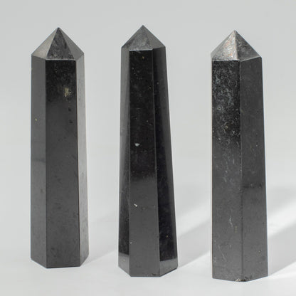 Punta obelisco de seis caras de gema aprox. 17 cm - Turmalina negra