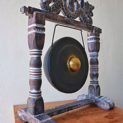 Pequeño Gong de Meditación con Soporte - 25cm - Negro
