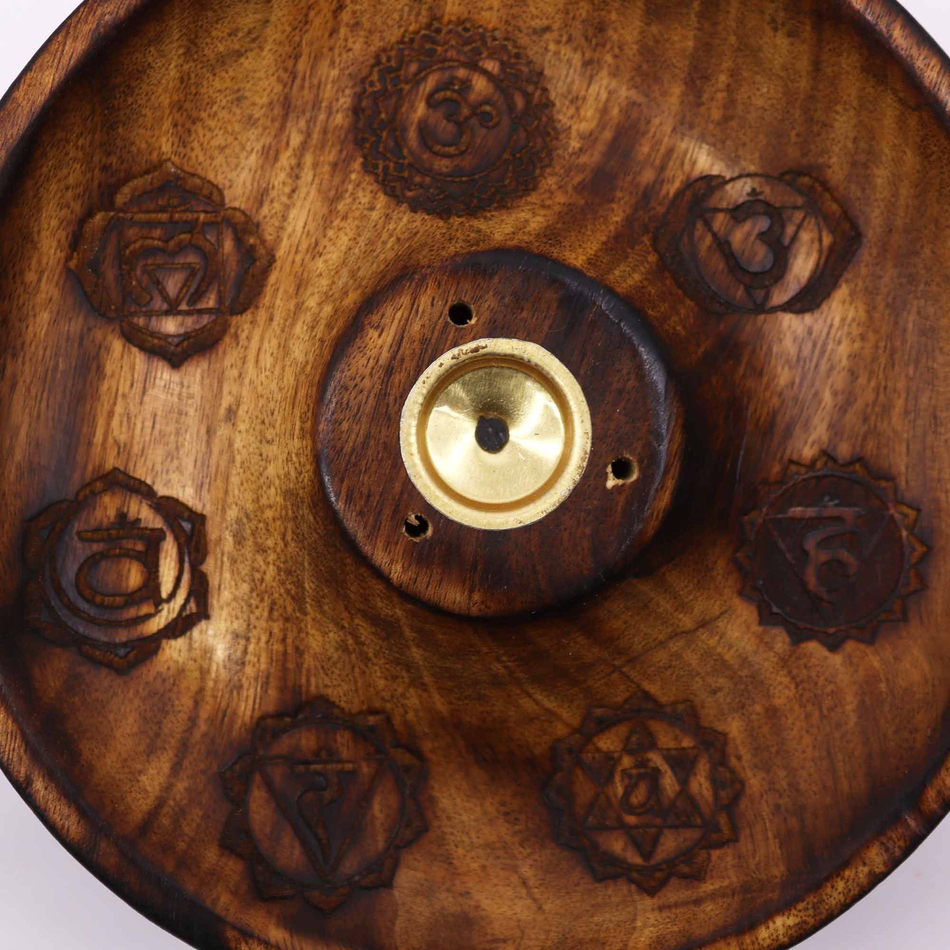 Disco porta incienso para conos y varillas - 7 Chakras - Soporte de Incienso
