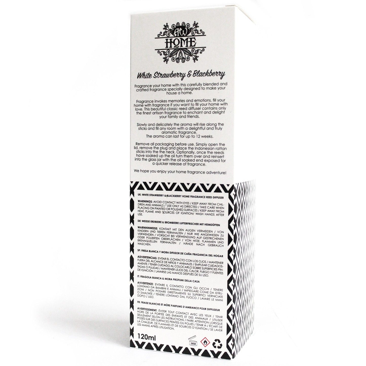 Difusor aromático 120ml - fresa blanca y frambuesa - Difusor aromático 120ml