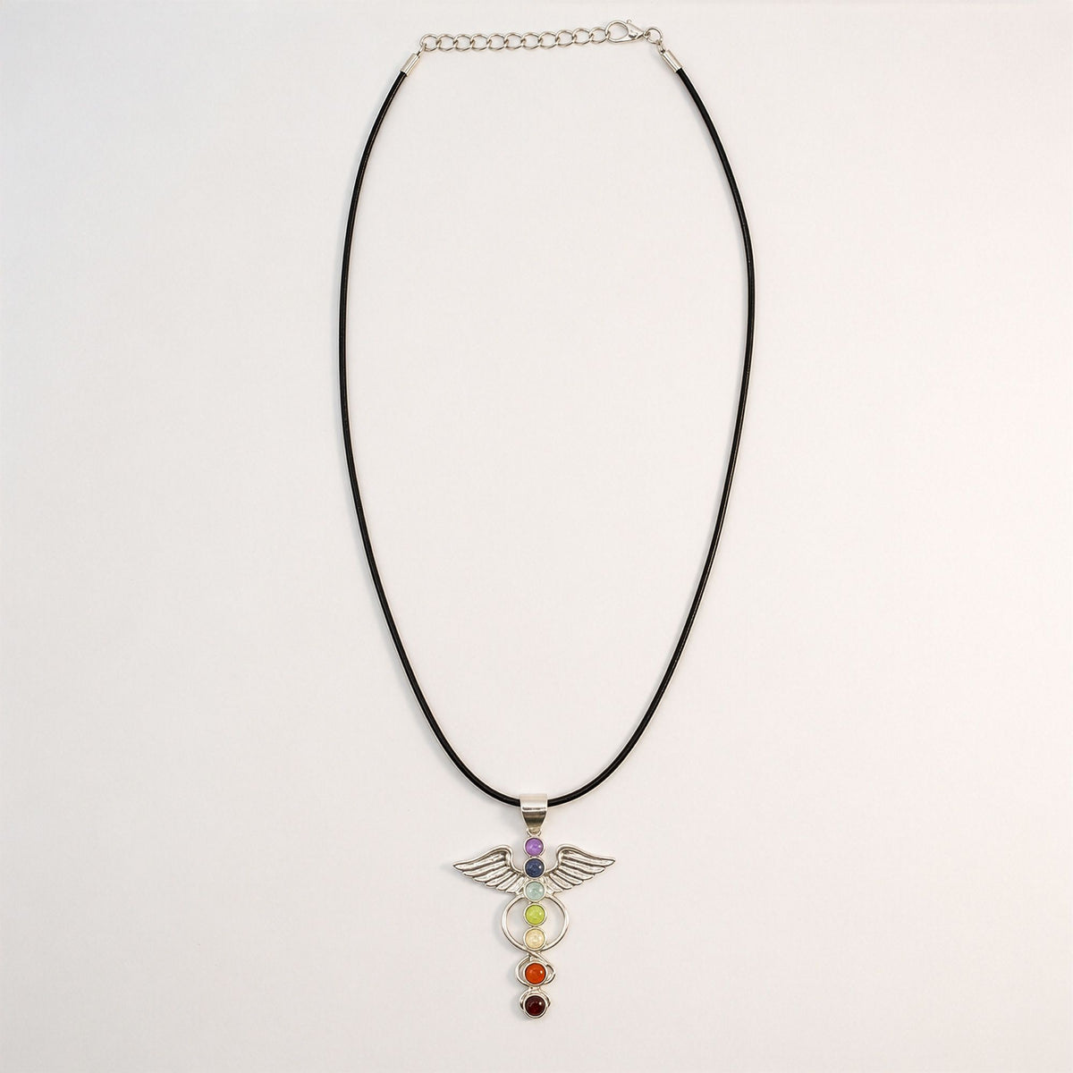 Colgantes devocionales de la India - Baño de plata (cordón de 45 cm) - Ángel Chakra