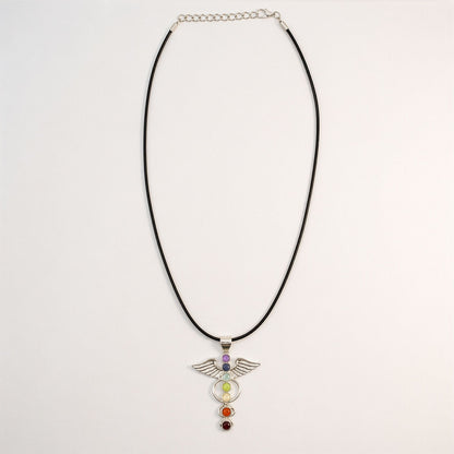Colgantes devocionales de la India - Baño de plata (cordón de 45 cm) - Ángel Chakra