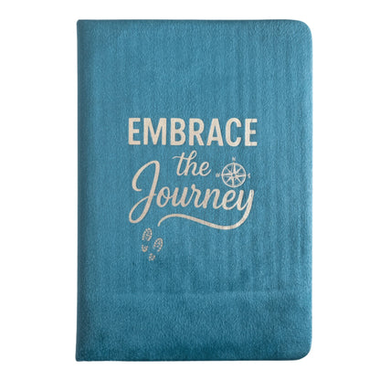 Cuaderno de terciopelo azul claro - 80 páginas - Abraza el viaje