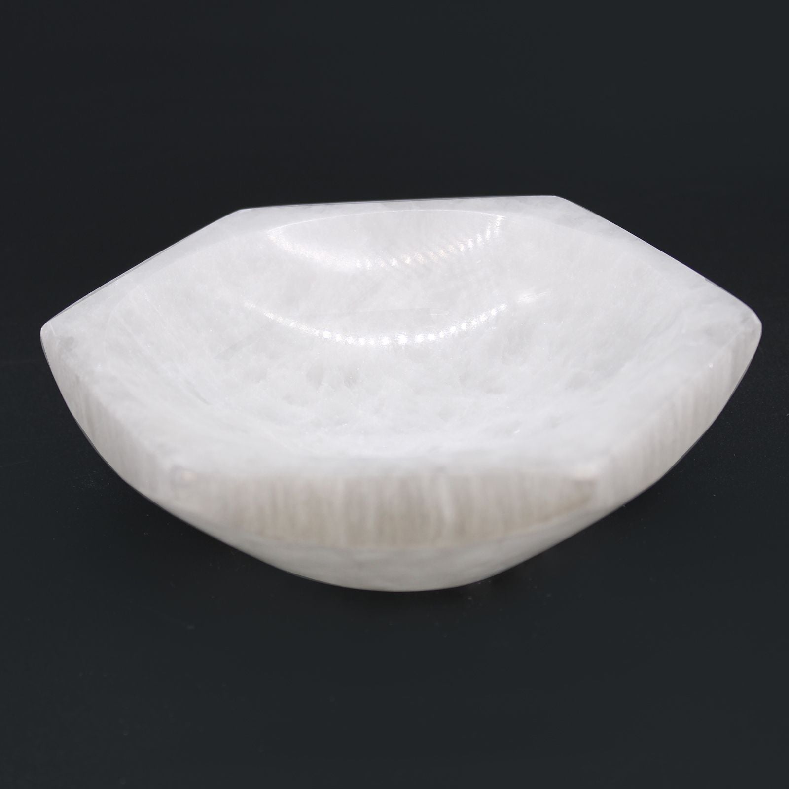 Cuenco hexagonal de selenita - 15cm - Cuenco de selenita