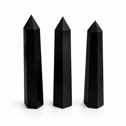 Punta obelisco de seis caras de gema aprox. 17 cm - Turmalina negra