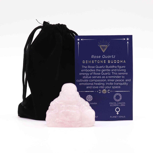 Gema Buda Grande - Cuarzo Rosa 50x40x20mm