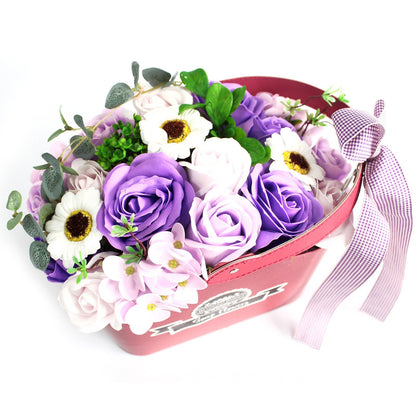 Cesta de Flores de Jabón Artesanal · Lila