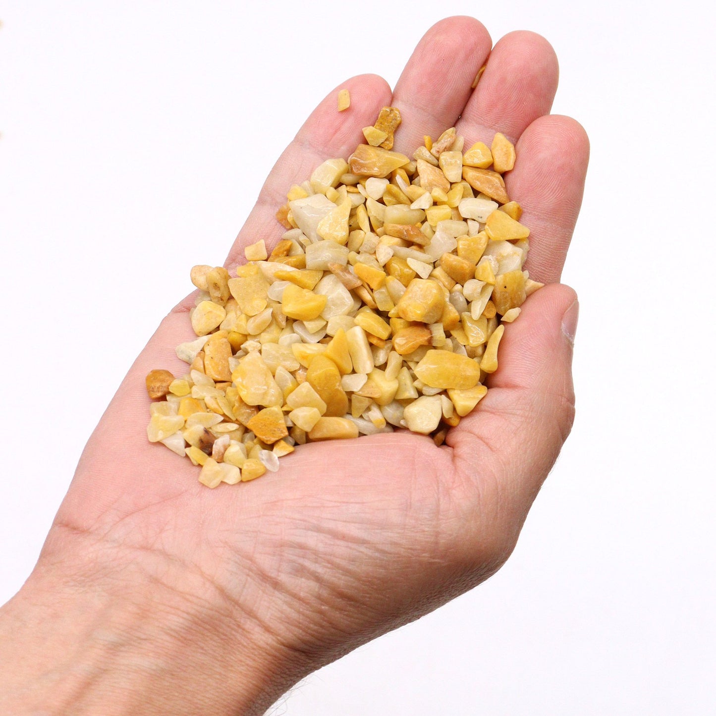 Chips de cuarzo dorados y chips de gemas a granel - 1 kg