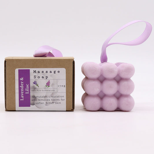Jabon de masaje individual en caja - Lavanda y lila