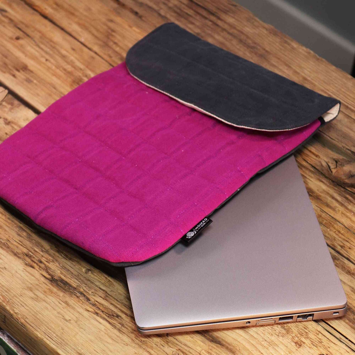 Funda acolchada para portátil - Púrpura Haze - Lavado de piedra de 14 oz