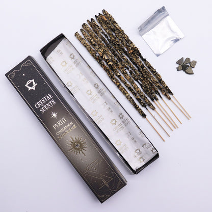 Incienso de purificación con fragancia de cristal de pirita - Canela