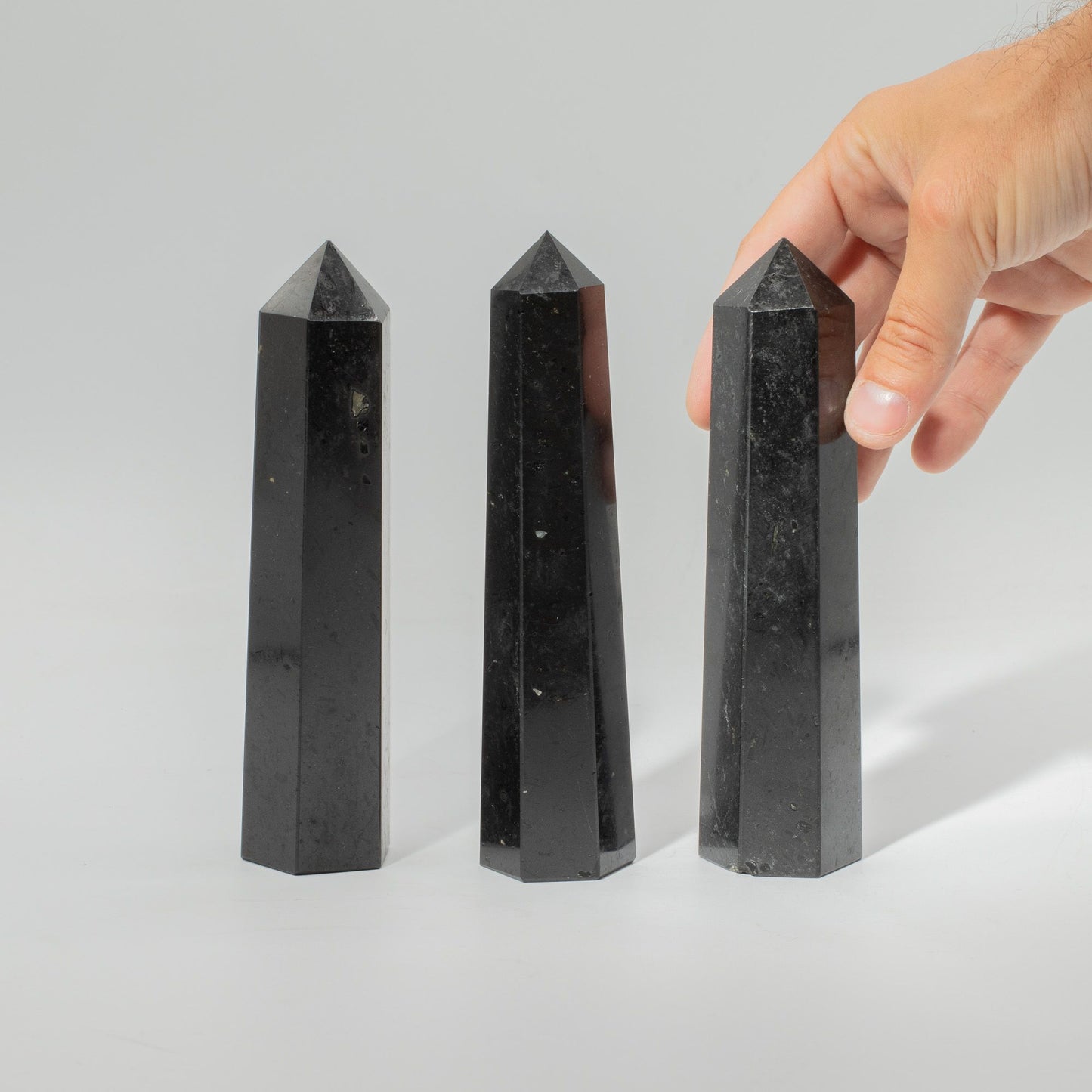 Punta obelisco de seis caras de gema aprox. 17 cm - Turmalina negra