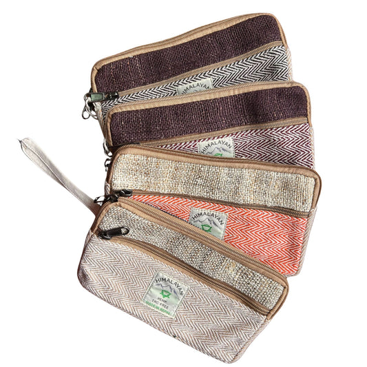 Bolsa con cremallera de cáñamo para teléfono (surtida)