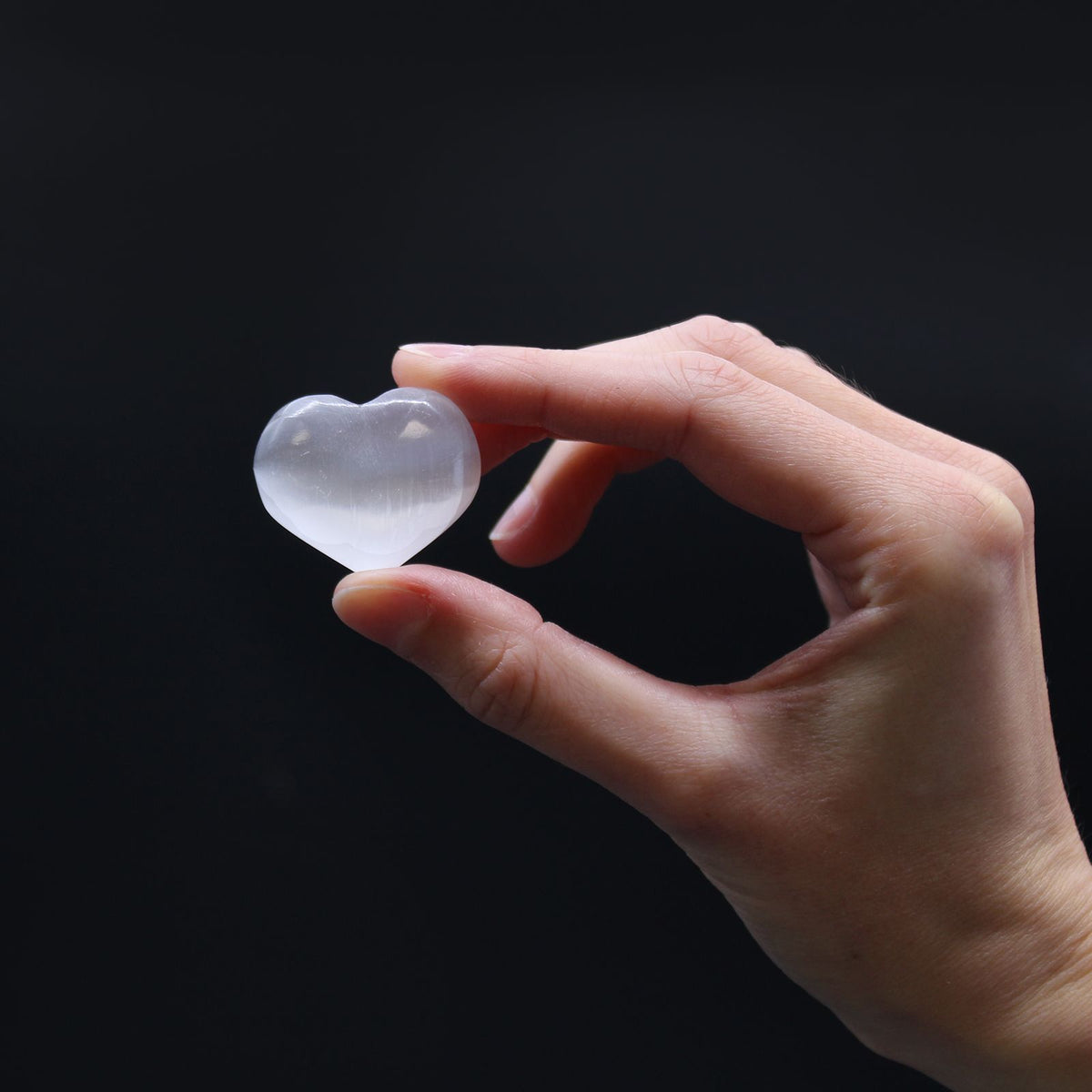 Corazón de selenita - 3-4cm - Varitas de Selenita
