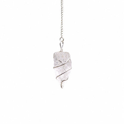 Raw Gemstone Pendulum - Rock Quartz