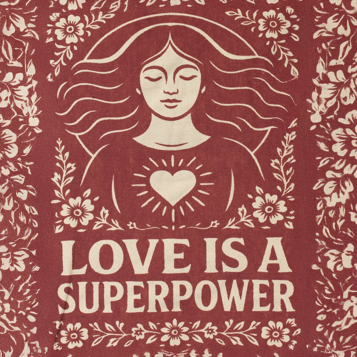 Nomad Sari Iconic Toni Tote Bag - El amor es un superpoder - Natural 10oz