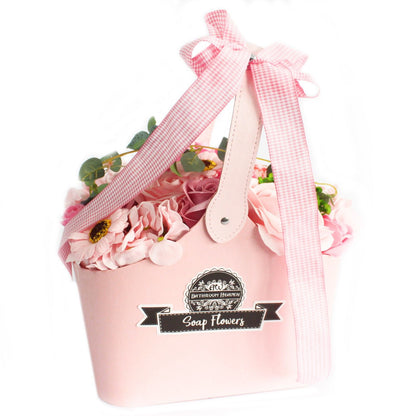 Cesta de Flores de Jabón Artesanal · Rosa
