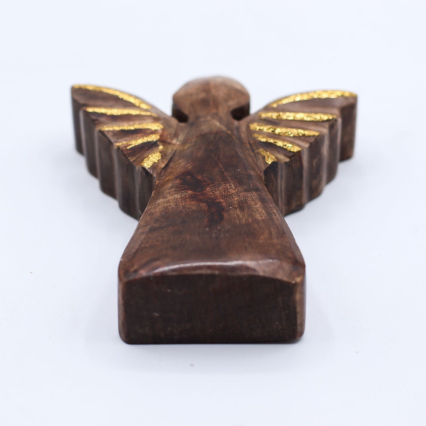 Pequeño ángel de madera de mango - decoración dorada