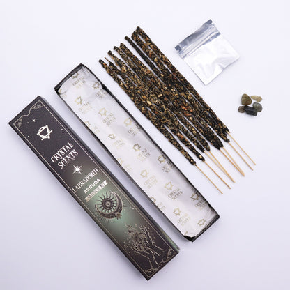 Cristal de Labradorita Aromas de Purificación Incienso - Ruda - Incienso Smudge de Crystal Scents, Artisan Product